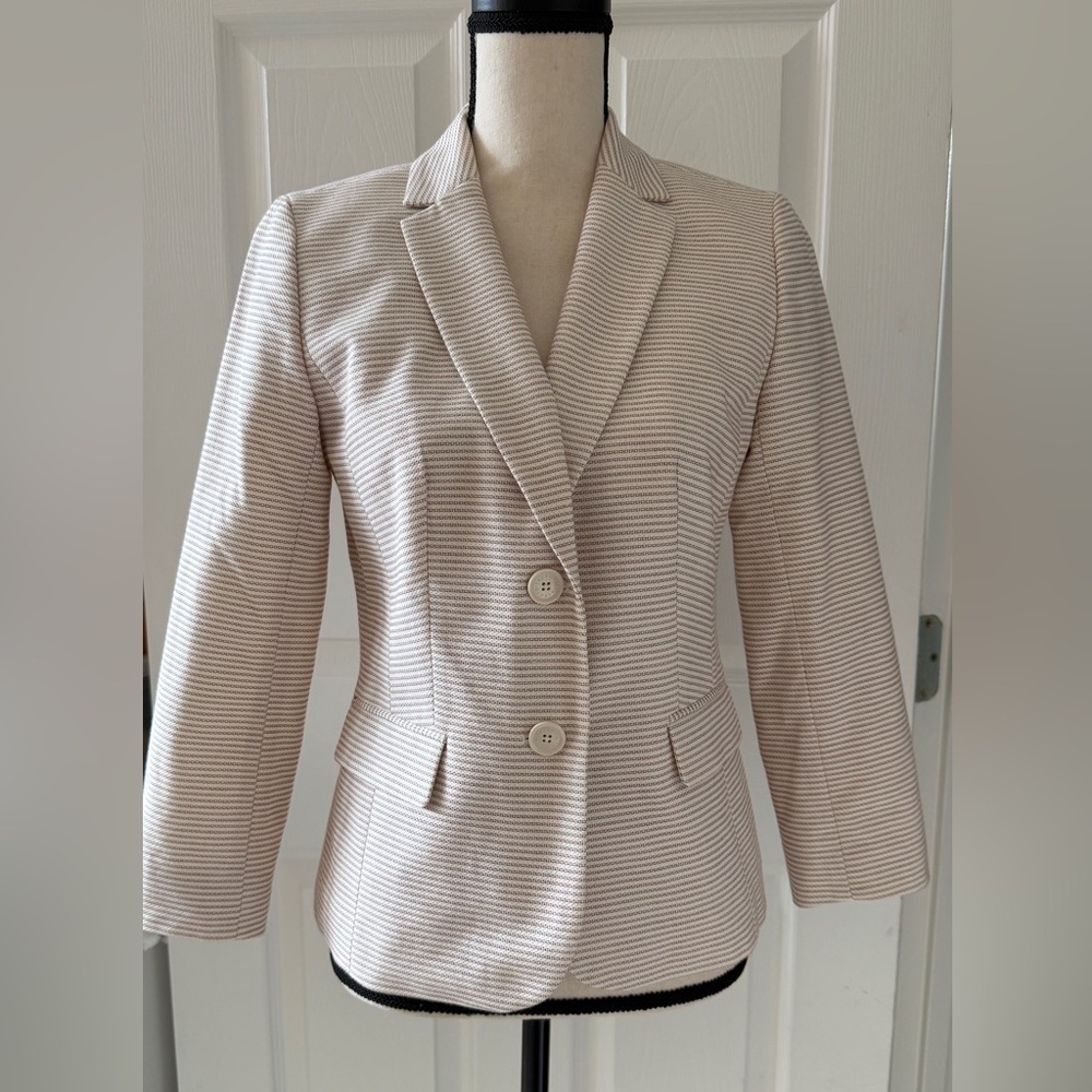 NEW* Talbots Biscay Stripe Cotton Blend Striped Blazer Jacket Sz 4 NWOT